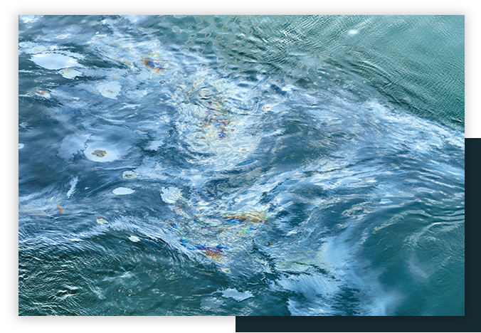 Oil spilled in the ocean